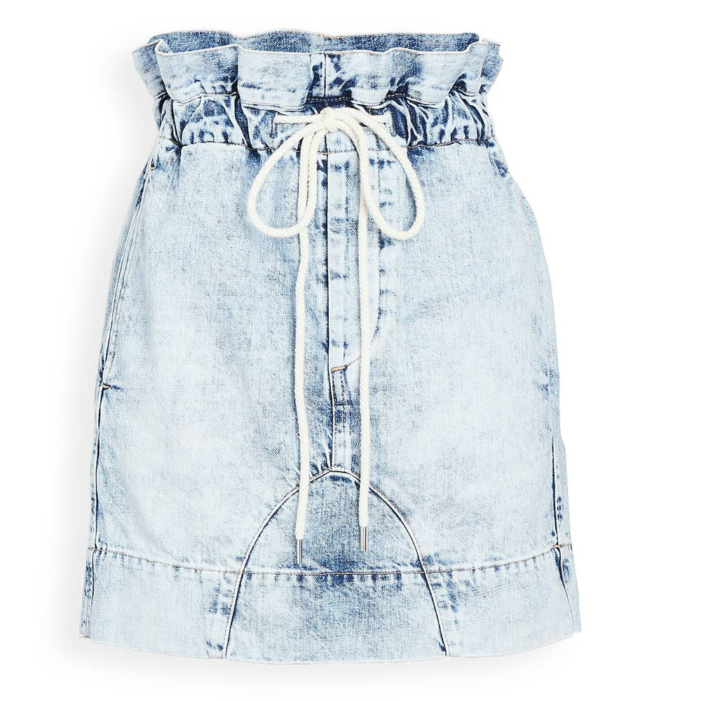 BASSIKE Women's Motley Denim Paperbag Skirt size: XS